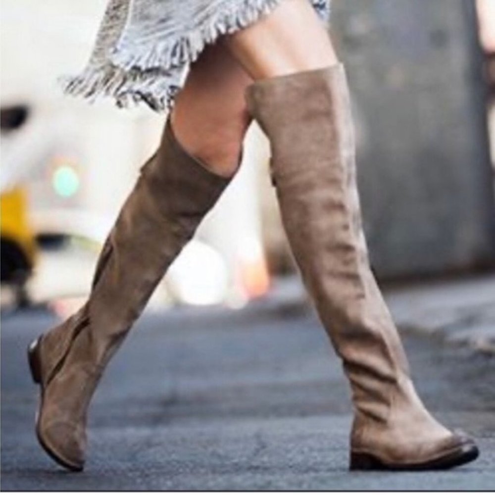 Frye Shirley Over the Knee Boots (Ash Suede)